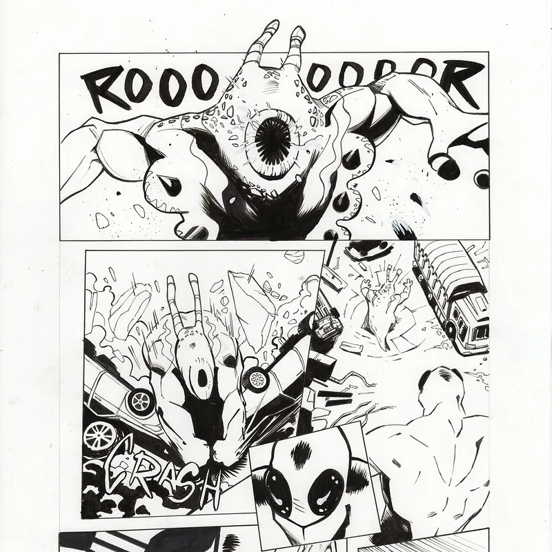 Superhero comic pages