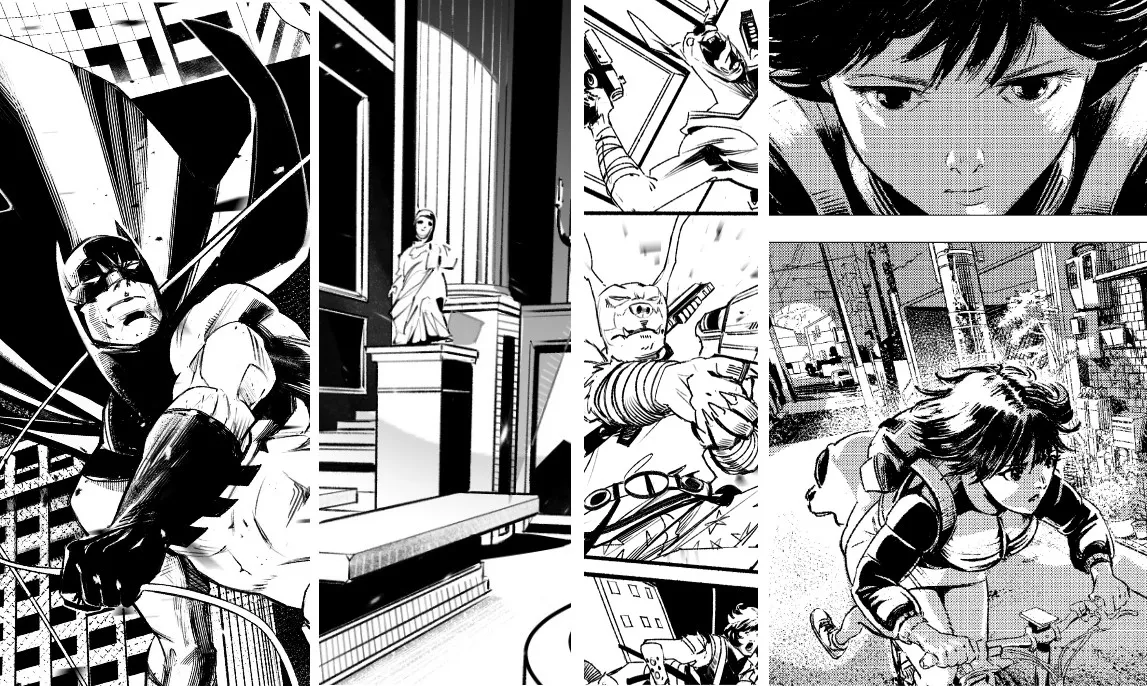 Black and white comic pages by Dario D’Angelo